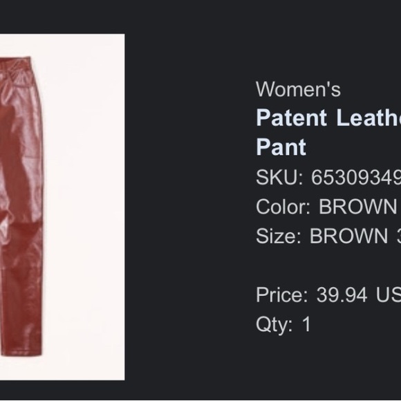 Abercrombie faux patent leather 90s ultra high-rise straight size 16 worn once - Picture 3 of 3